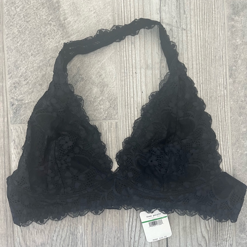 Free People Intimately halter bra bralette. Semi-see through. Brand new. Large